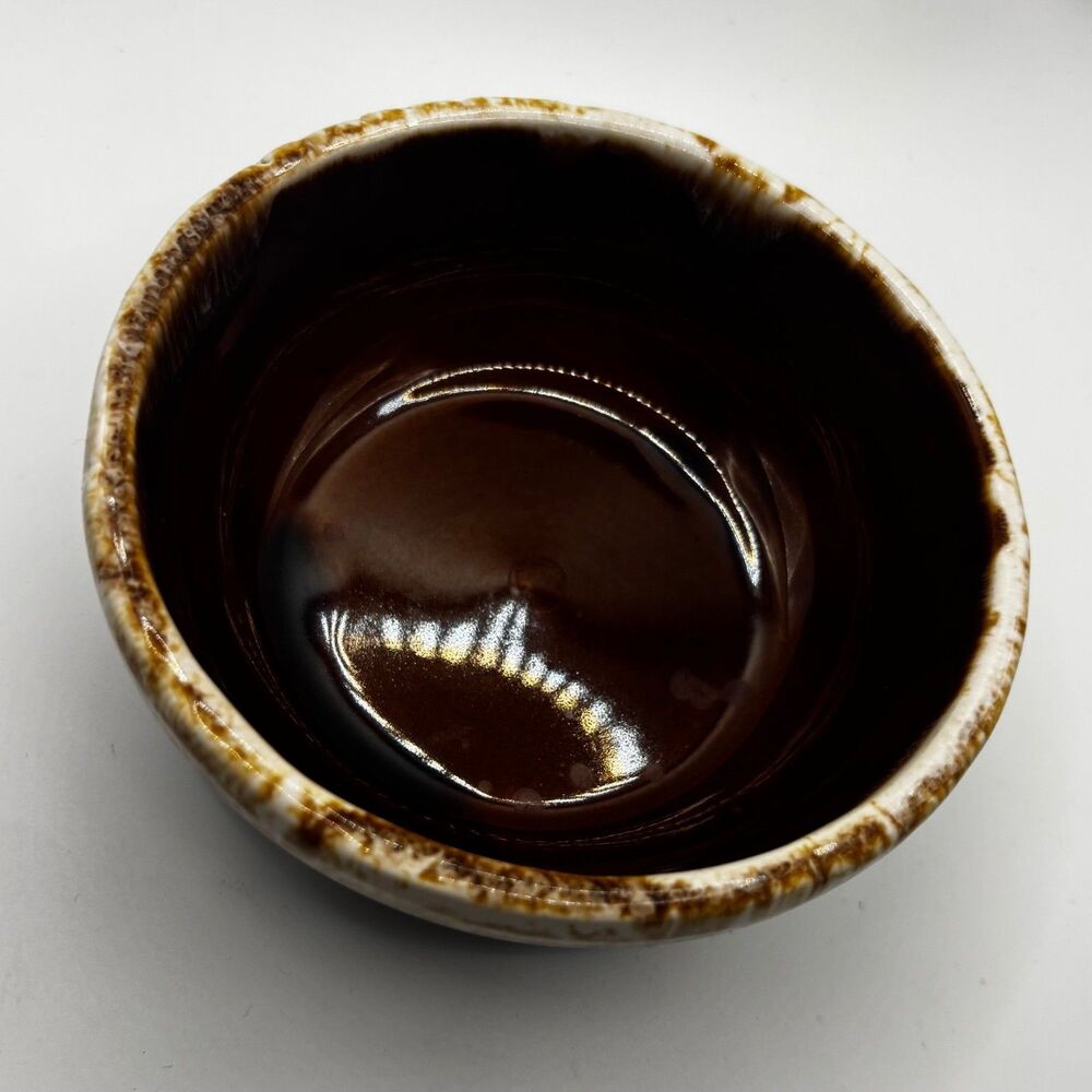 Vintage 50's Kathy Kale Brown Pottery Bowl Drip Glaze 5" Cereal Soup
